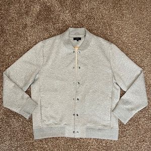 Vince Knit Stretch Bomber Jacket - Large (Grey)